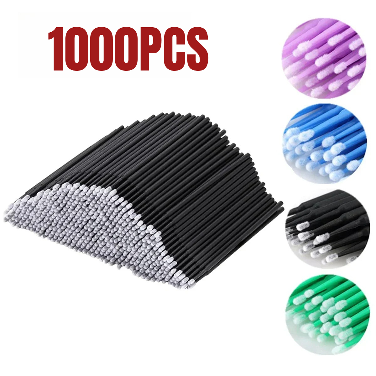 Beauty Of Makeup - 1000/500PCS แปรงทําความสะอาดขนตาที่มีสีสันความงามแต่งหน้า Clean Remover เครื่องมือผู้ค้าส่งแปรงคริสตัล Eyelash