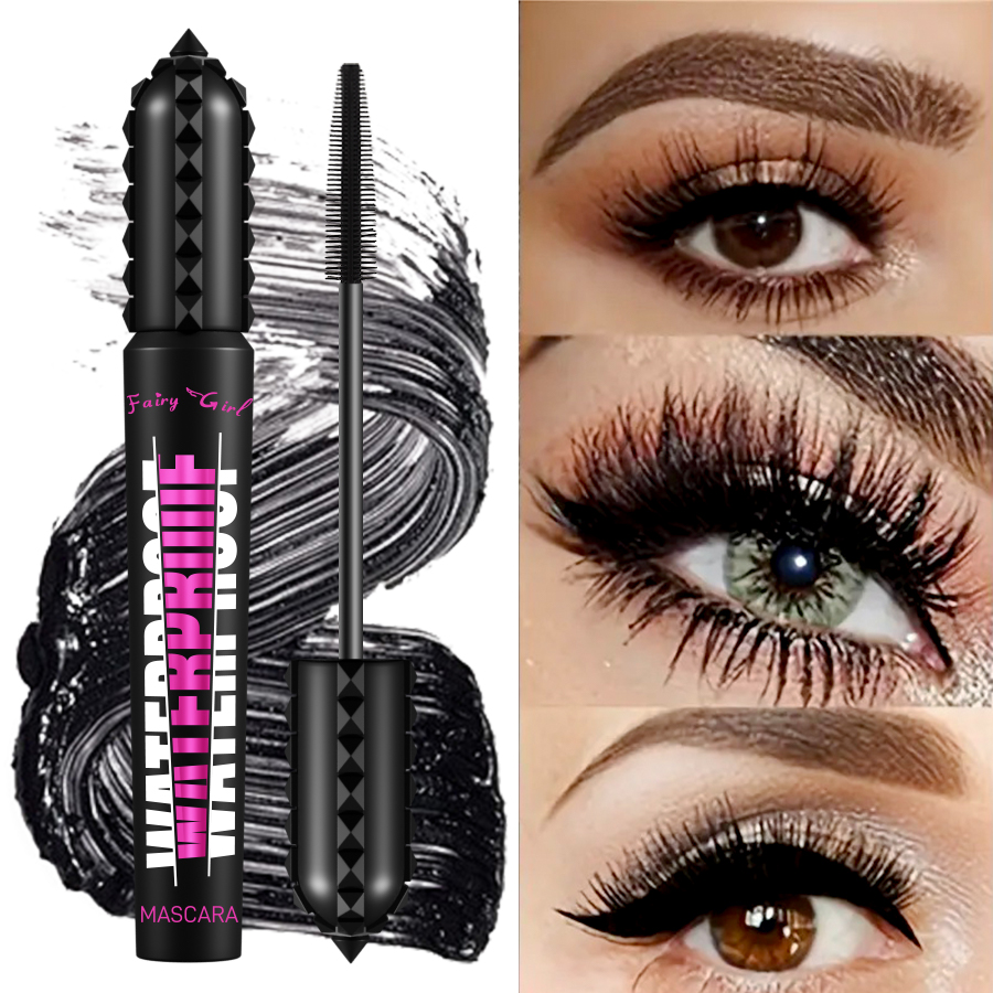 Beauty Huda Makeup - มาสคาร่ากันน้ําสีดําสําหรับผลิตภัณฑ์แต่งหน้ายาวขึ้นทุกชนิด ต่อขนตา มาสคาร่าขนตา เอฟเฟกต์ 4 มิติ