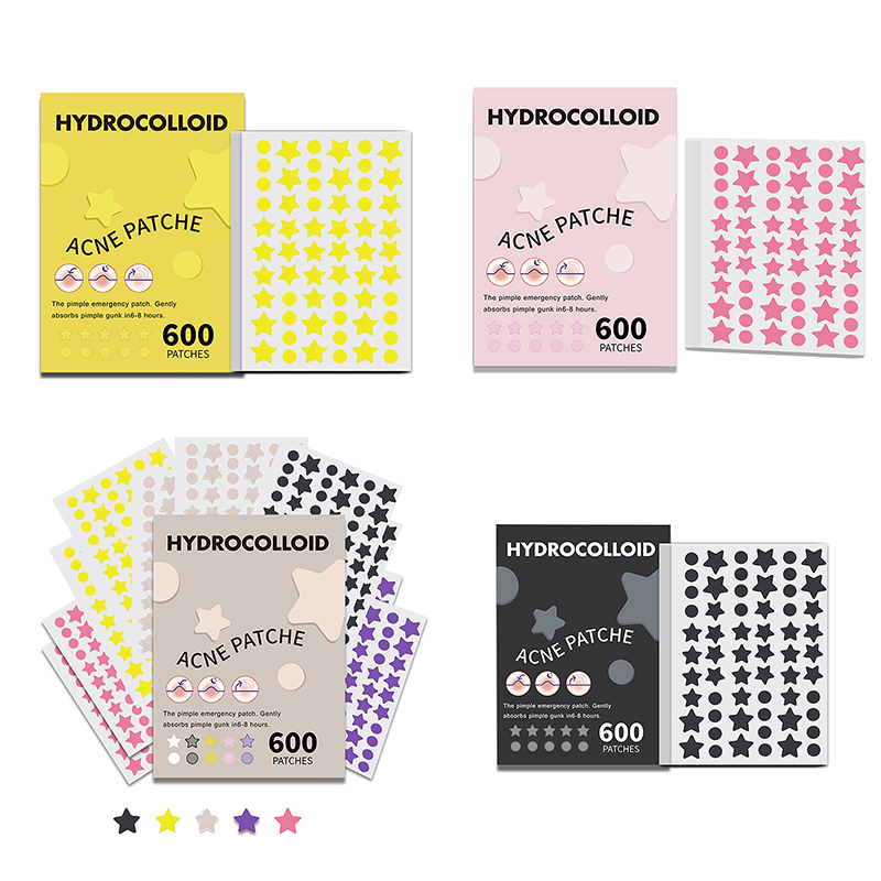 Beauty Of Makeup - แผ่นแปะสิวรูปดาว 600 ชิ้น/ชุด สีสันสดใส ปกปิดสิว ดูแลผิวหน้า