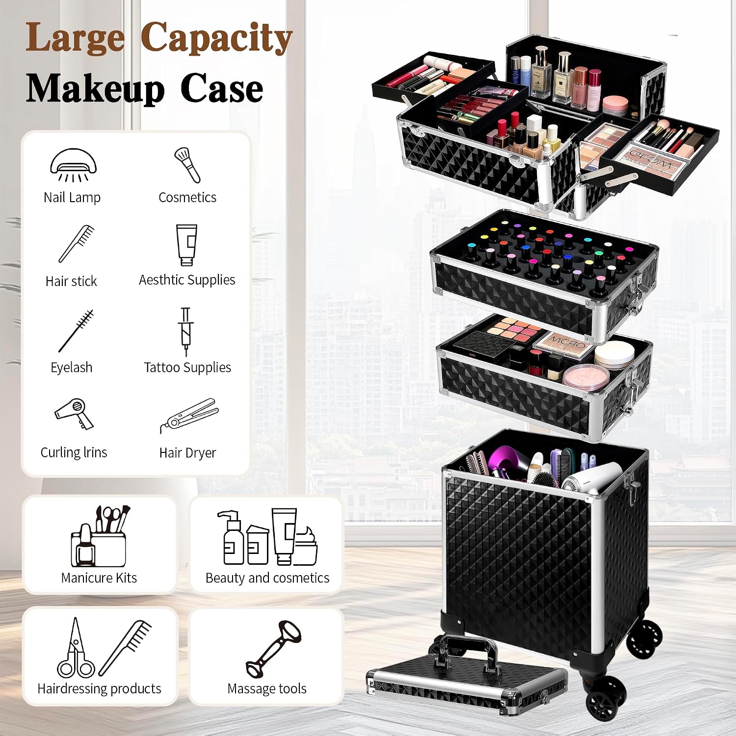 กระเป๋าเครื่องสำอางแบบมีล้อ, ก - Beauty Of Makeup บทวิจารณ์และราคา