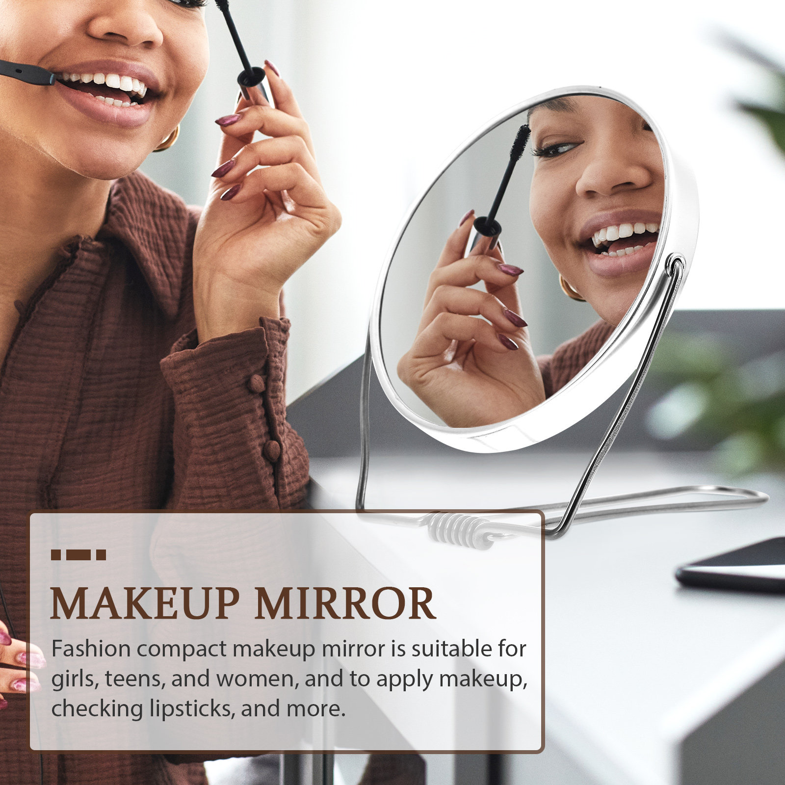 กระจกแต่งหน้าแบบพับได้พรีเมียม - Beauty Makeup Hd บทวิจารณ์และราคา